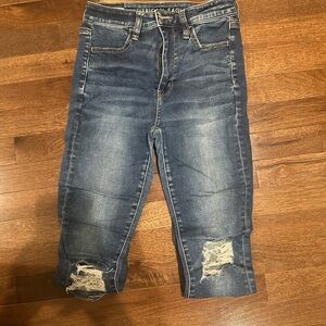 American Eagle Outfitters Blue Distressed Jeans